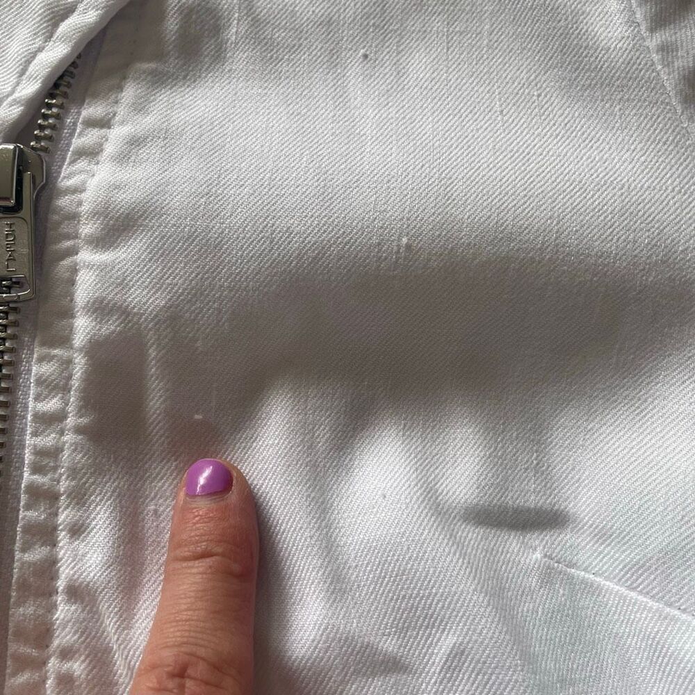 EVEREVE Jagger Moto Jacket white linen blend zip up women’s size XL - Picture 7 of 12